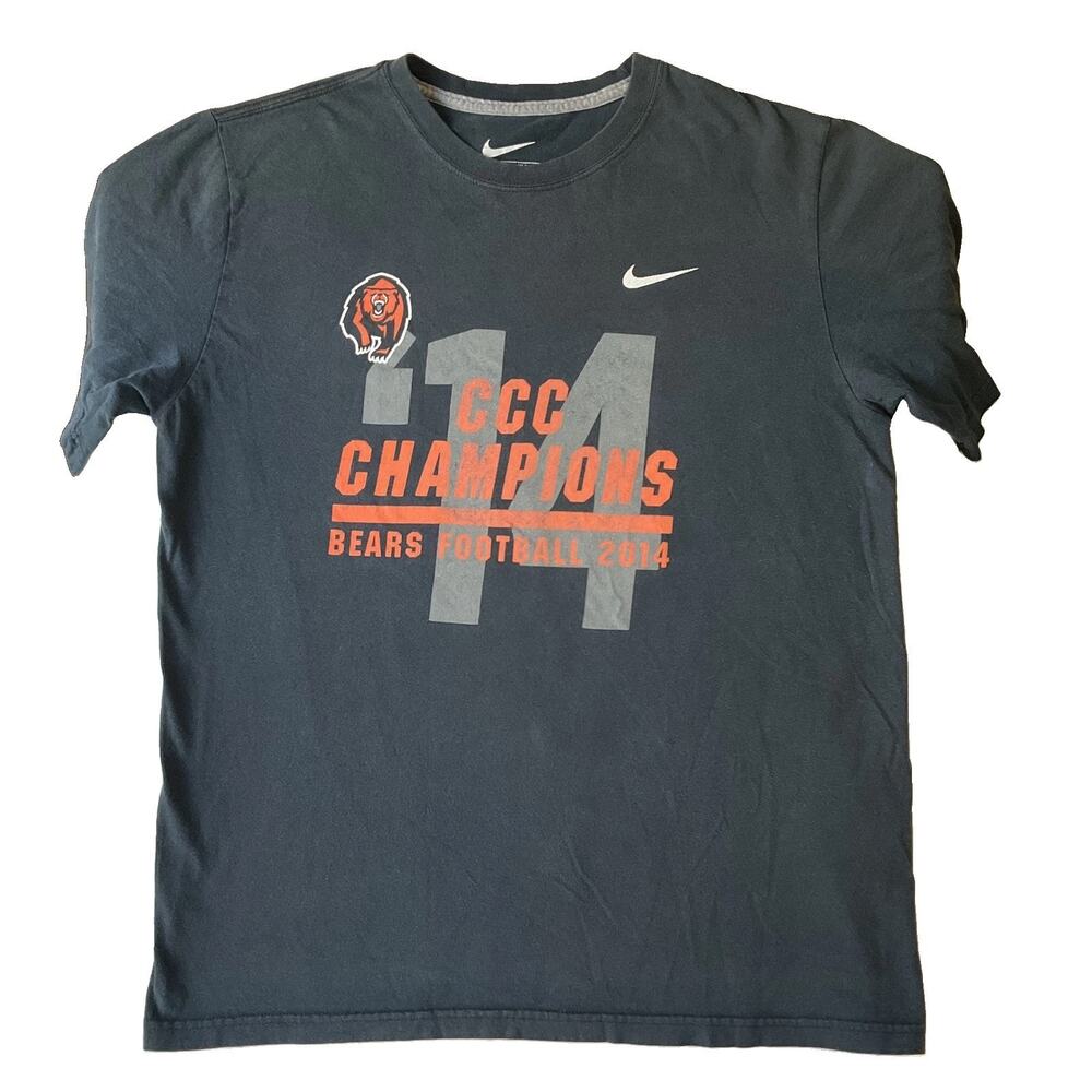 Nike Men Shirt M Gray Graphic Print CCC Champions Sportswear Logo Short Sleeve